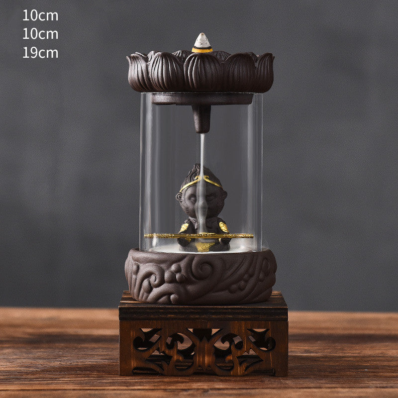 Backflow Incense Burner Wind Cover Sandalwood Incense Burner The Great Sage Returns Zen