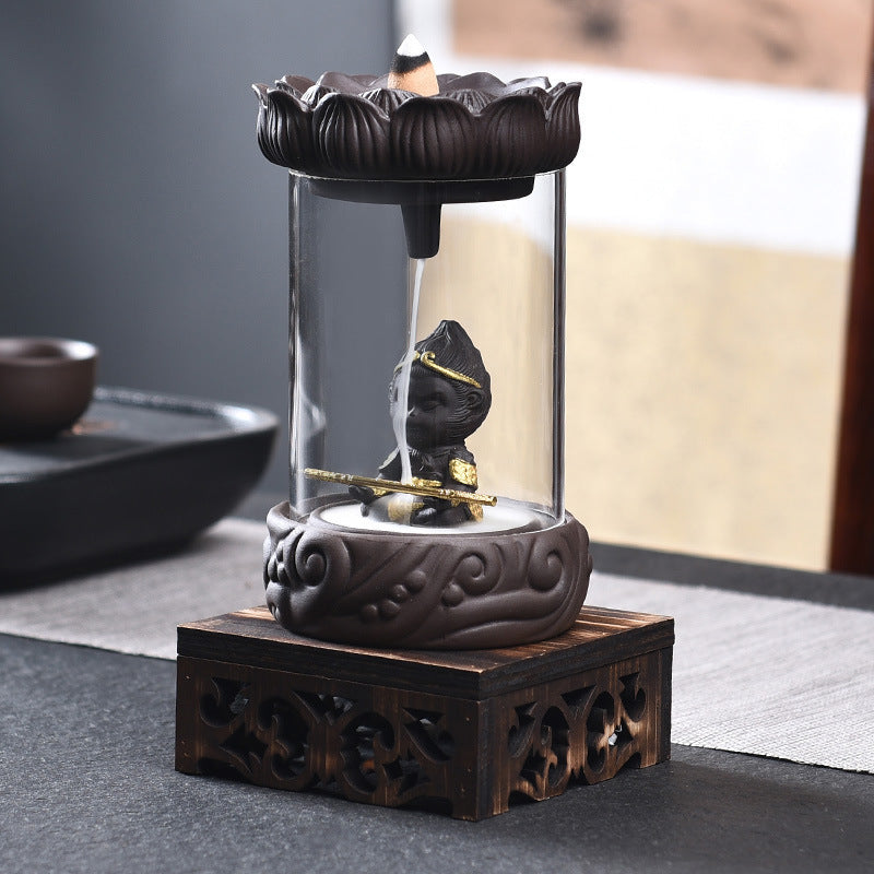 Backflow Incense Burner Wind Cover Sandalwood Incense Burner The Great Sage Returns Zen