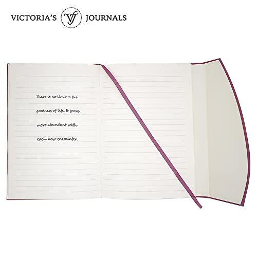 VICTORIA'S JOURNALS Magnet Journal, Carving Vintage Notebook Faux Leather Hard Cover Personal Diary Lined Pages Ribbon Bookmark, 8'' x 5.7''