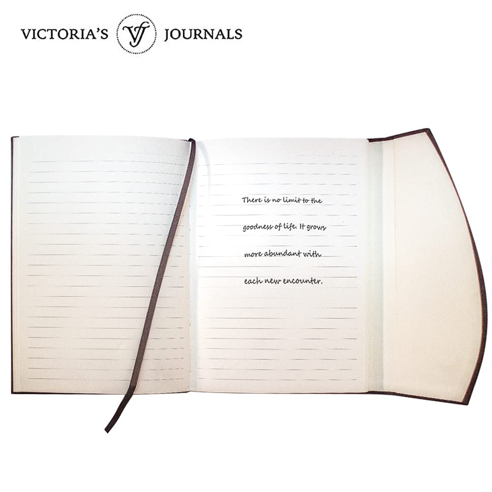 VICTORIA'S JOURNALS Magnet Journal, Carving Vintage Notebook Faux Leather Hard Cover Personal Diary Lined Pages Ribbon Bookmark, 8'' x 5.7''