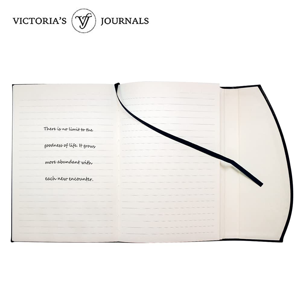 VICTORIA'S JOURNALS Magnet Journal, Carving Vintage Notebook Faux Leather Hard Cover Personal Diary Lined Pages Ribbon Bookmark, 8'' x 5.7''