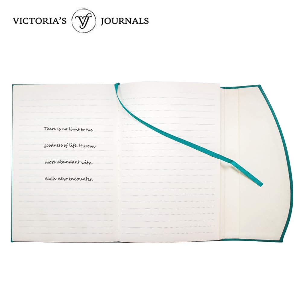 VICTORIA'S JOURNALS Magnet Journal, Carving Vintage Notebook Faux Leather Hard Cover Personal Diary Lined Pages Ribbon Bookmark, 8'' x 5.7''