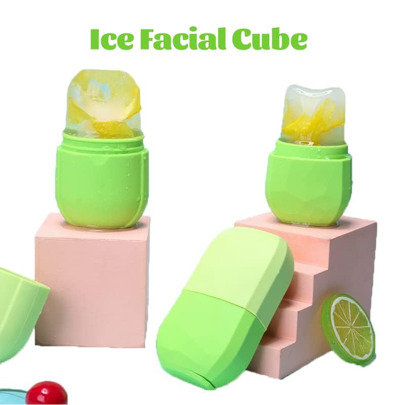 Ice Roller for Face and Eye, Ice Face Roller,Facial Beauty Ice Roller Skin Care Tools, Ice Facial Cube, Gua Sha Face Massage, Silicone Ice Mold for Face Beauty (Pink)