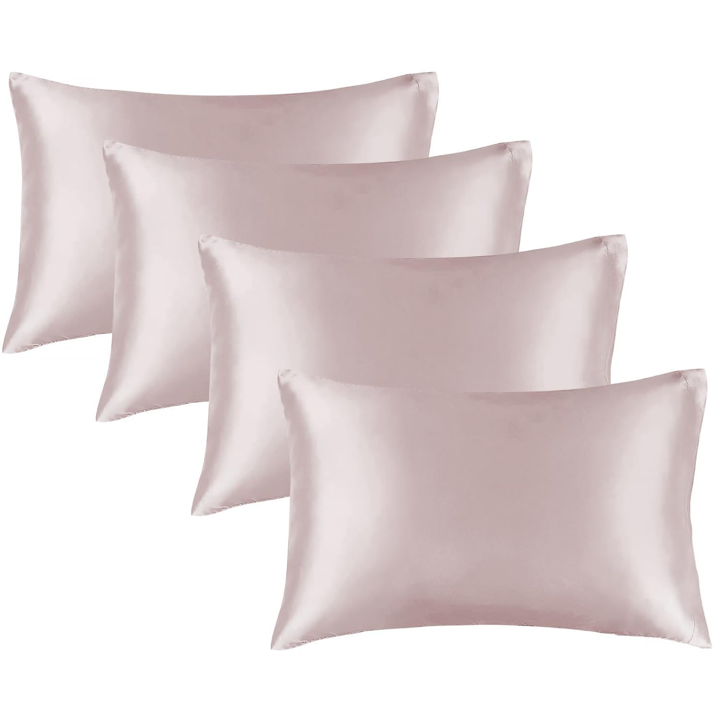 BEDELITE Satin Pillowcase for Hair and Skin, Super Soft and Cooling Similar to Silk Pillow Cases 2 Pack with Envelope Closure, Gift for Women Men(20"x26" Standard Size, Coral)