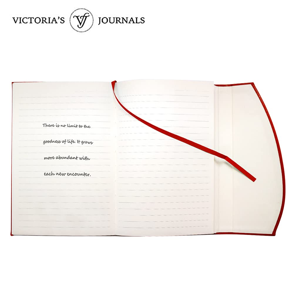 VICTORIA'S JOURNALS Magnet Journal, Carving Vintage Notebook Faux Leather Hard Cover Personal Diary Lined Pages Ribbon Bookmark, 8'' x 5.7''