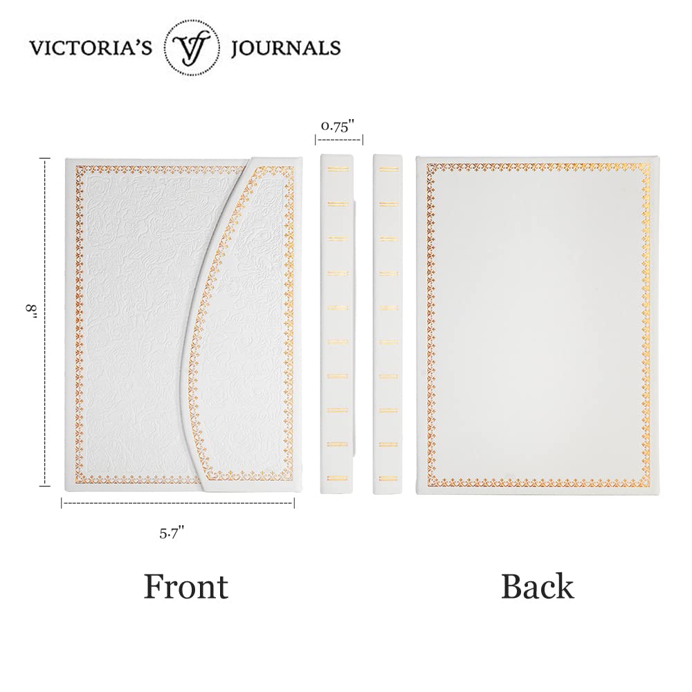 VICTORIA'S JOURNALS Magnet Journal, Carving Vintage Notebook Faux Leather Hard Cover Personal Diary Lined Pages Ribbon Bookmark, 8'' x 5.7''