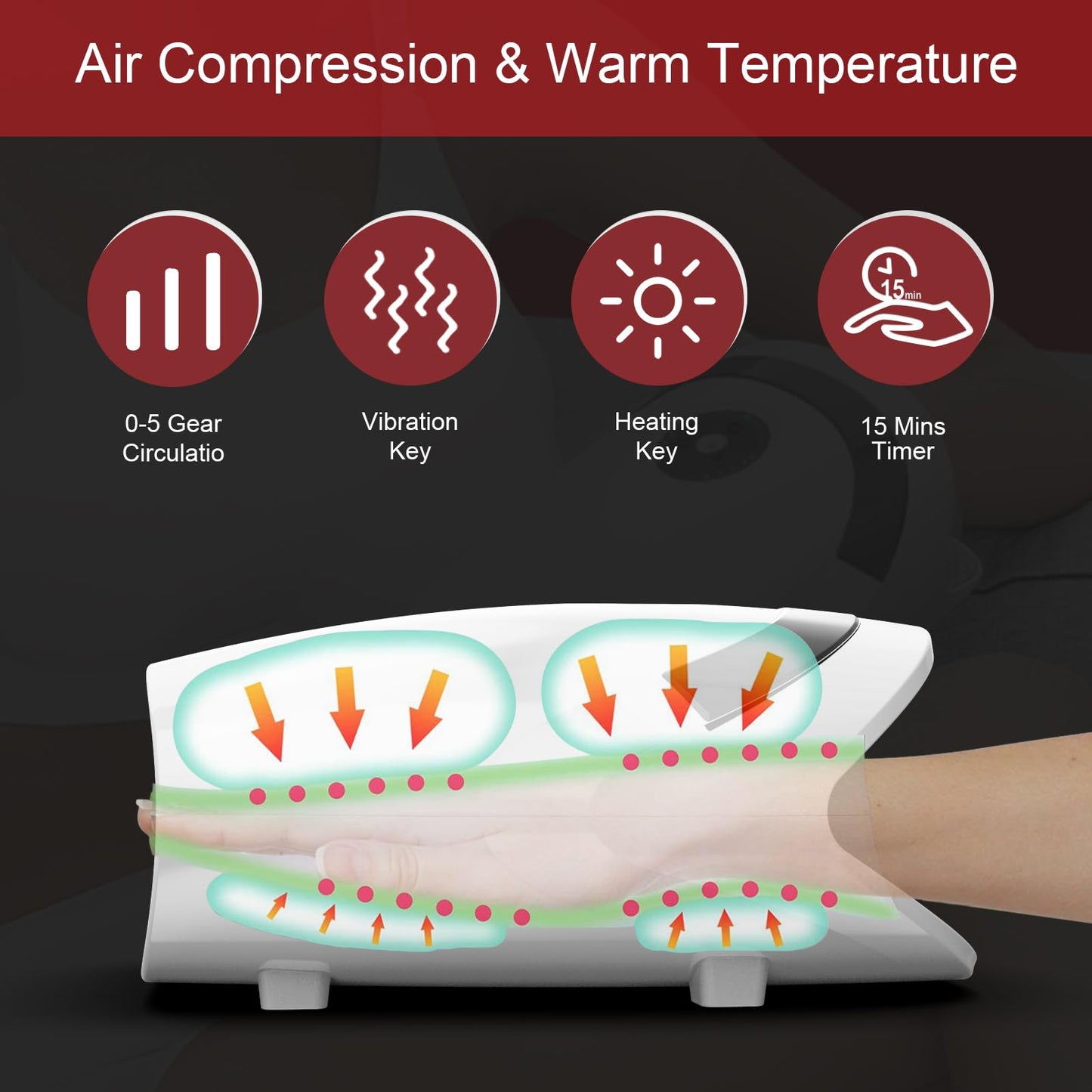 Hand Massager with Compression & Heating. Great gift for him or her