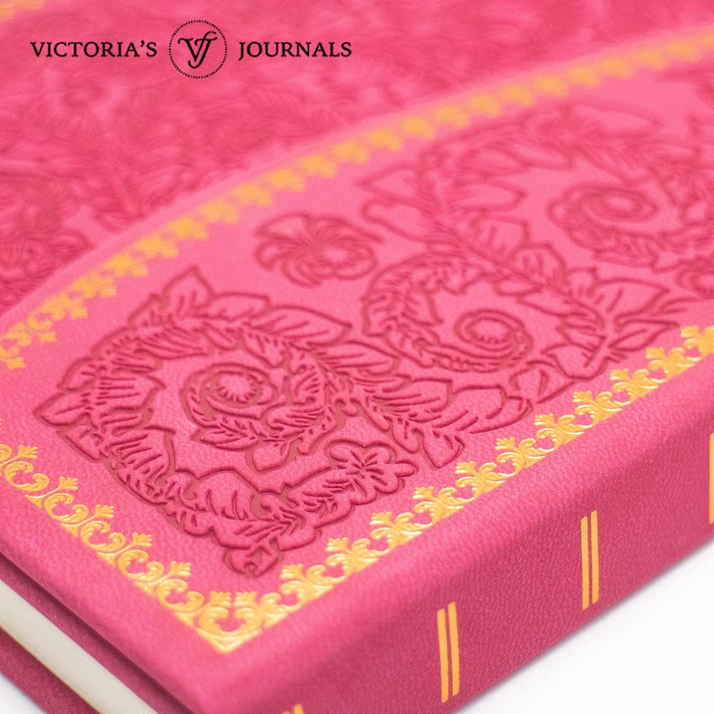 VICTORIA'S JOURNALS Magnet Journal, Carving Vintage Notebook Faux Leather Hard Cover Personal Diary Lined Pages Ribbon Bookmark, 8'' x 5.7''