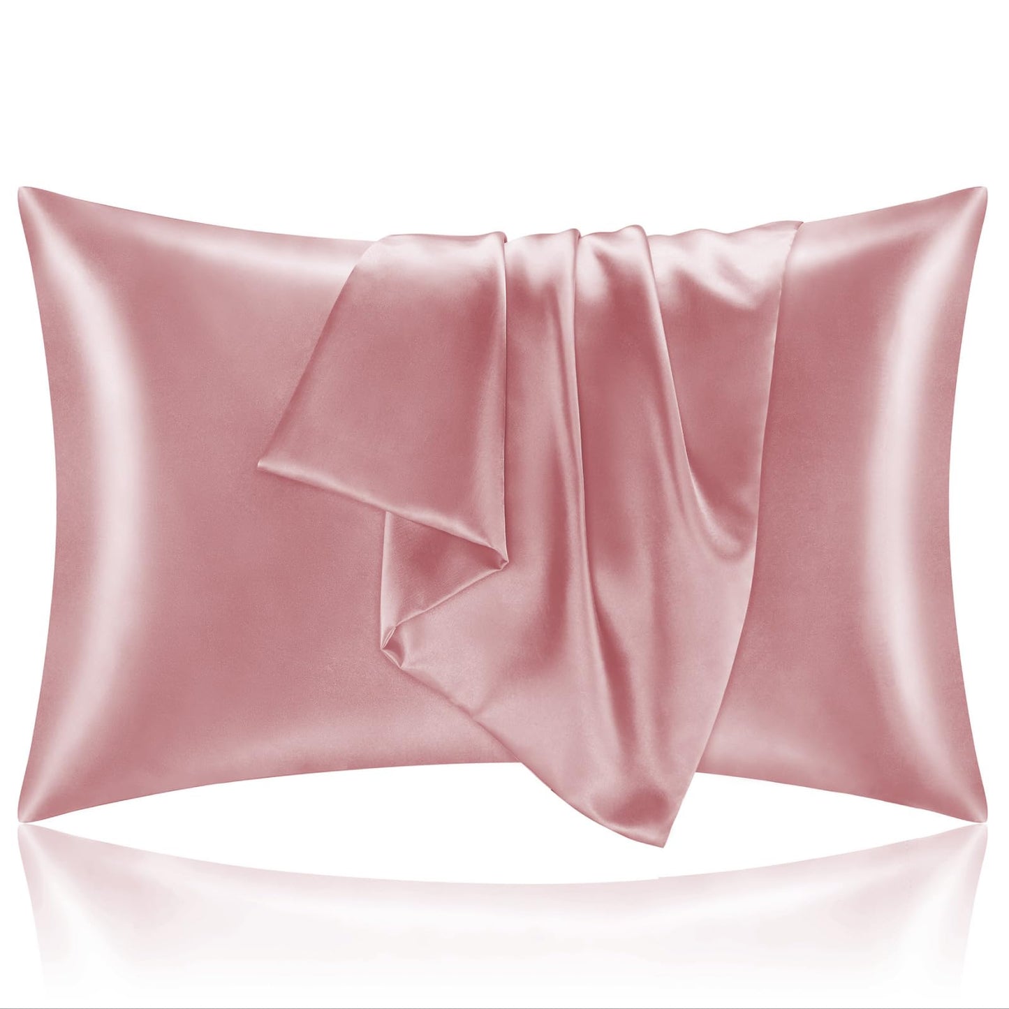 BEDELITE Satin Pillowcase for Hair and Skin, Super Soft and Cooling Similar to Silk Pillow Cases 2 Pack with Envelope Closure, Gift for Women Men(20"x26" Standard Size, Coral)