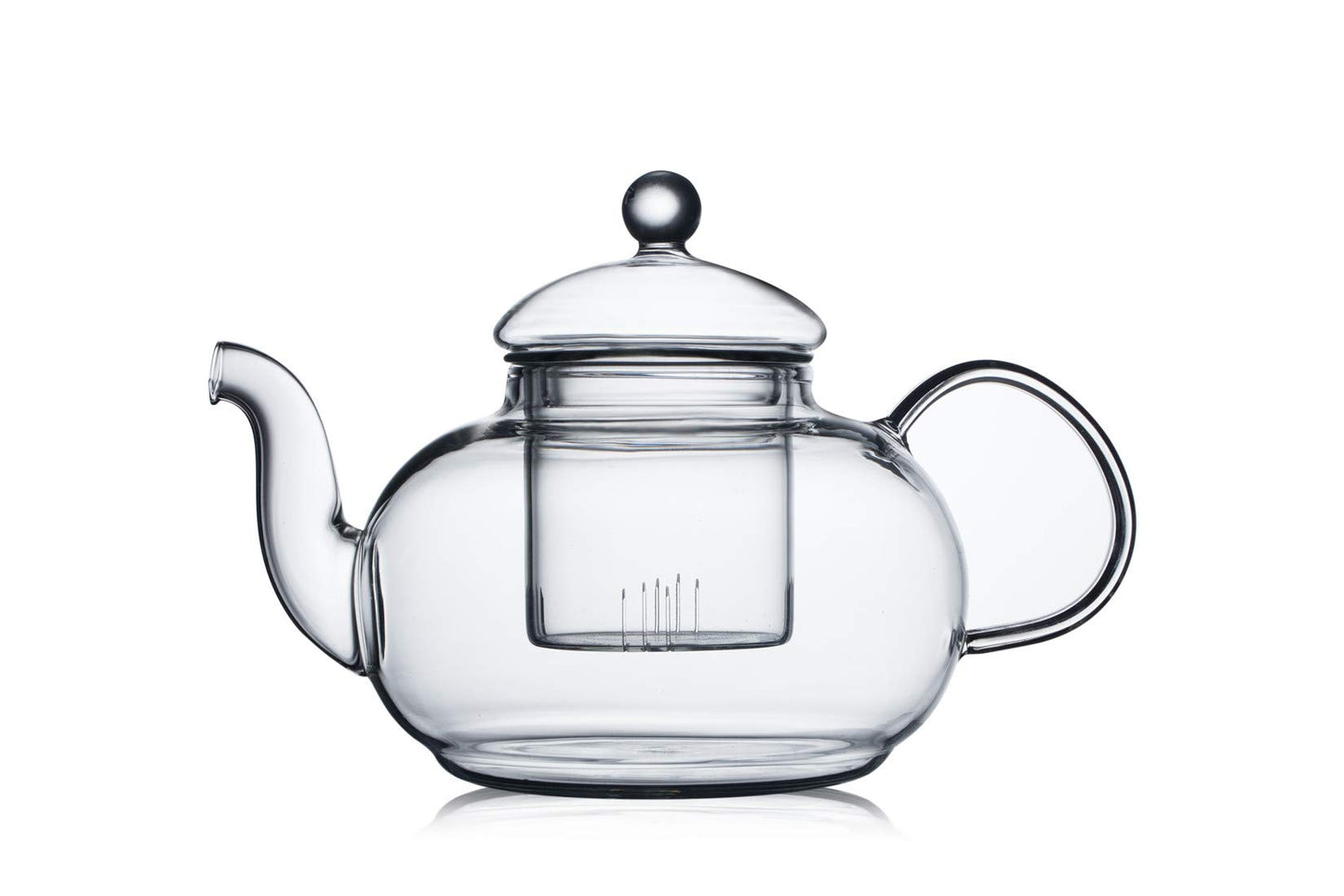 CNGLASS Glass Teapot Stovetop Safe,Clear Teapot with Removable Infuser 20.3 oz,Loose Leaf and Blooming Tea Maker