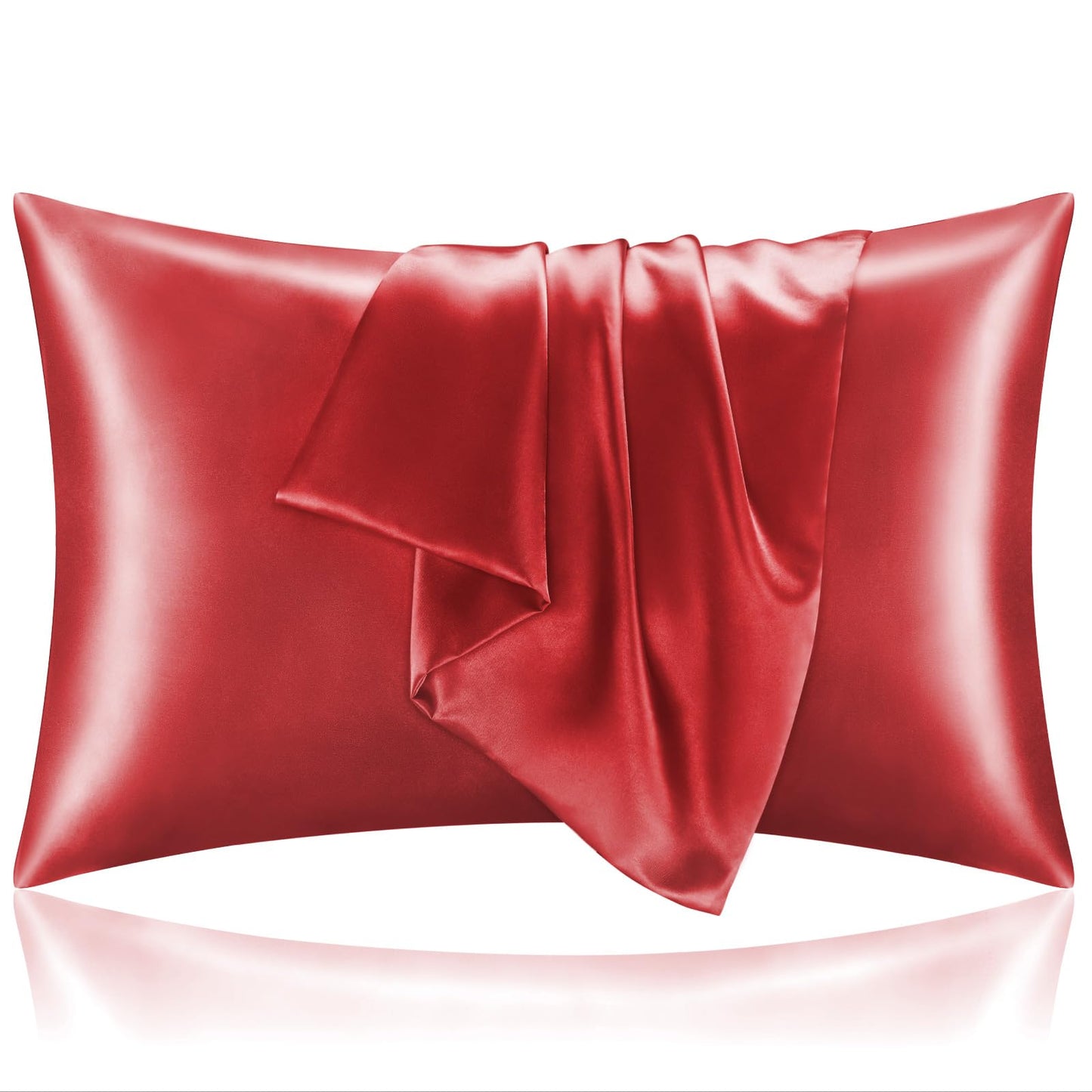 BEDELITE Satin Pillowcase for Hair and Skin, Super Soft and Cooling Similar to Silk Pillow Cases 2 Pack with Envelope Closure, Gift for Women Men(20"x26" Standard Size, Coral)