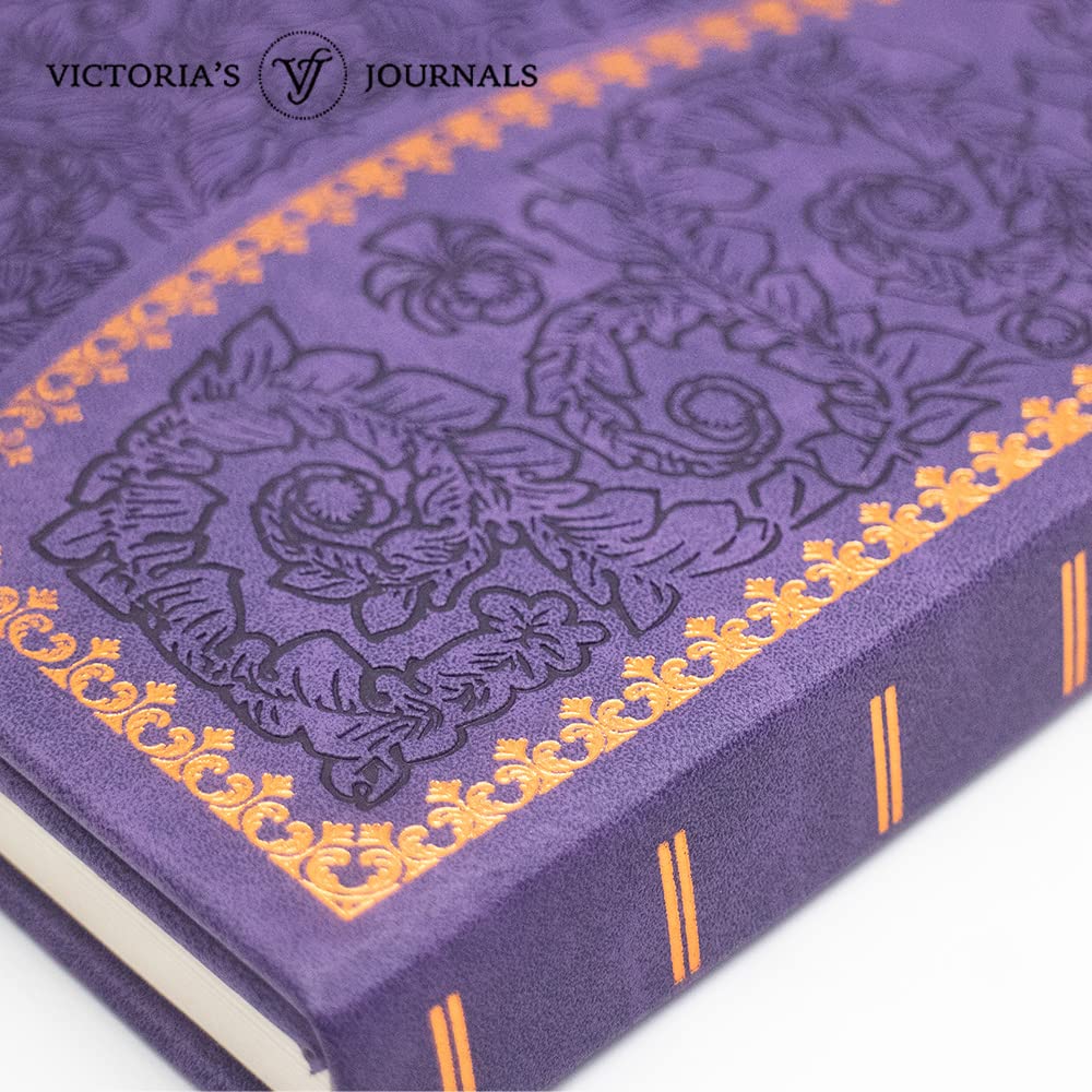 VICTORIA'S JOURNALS Magnet Journal, Carving Vintage Notebook Faux Leather Hard Cover Personal Diary Lined Pages Ribbon Bookmark, 8'' x 5.7''