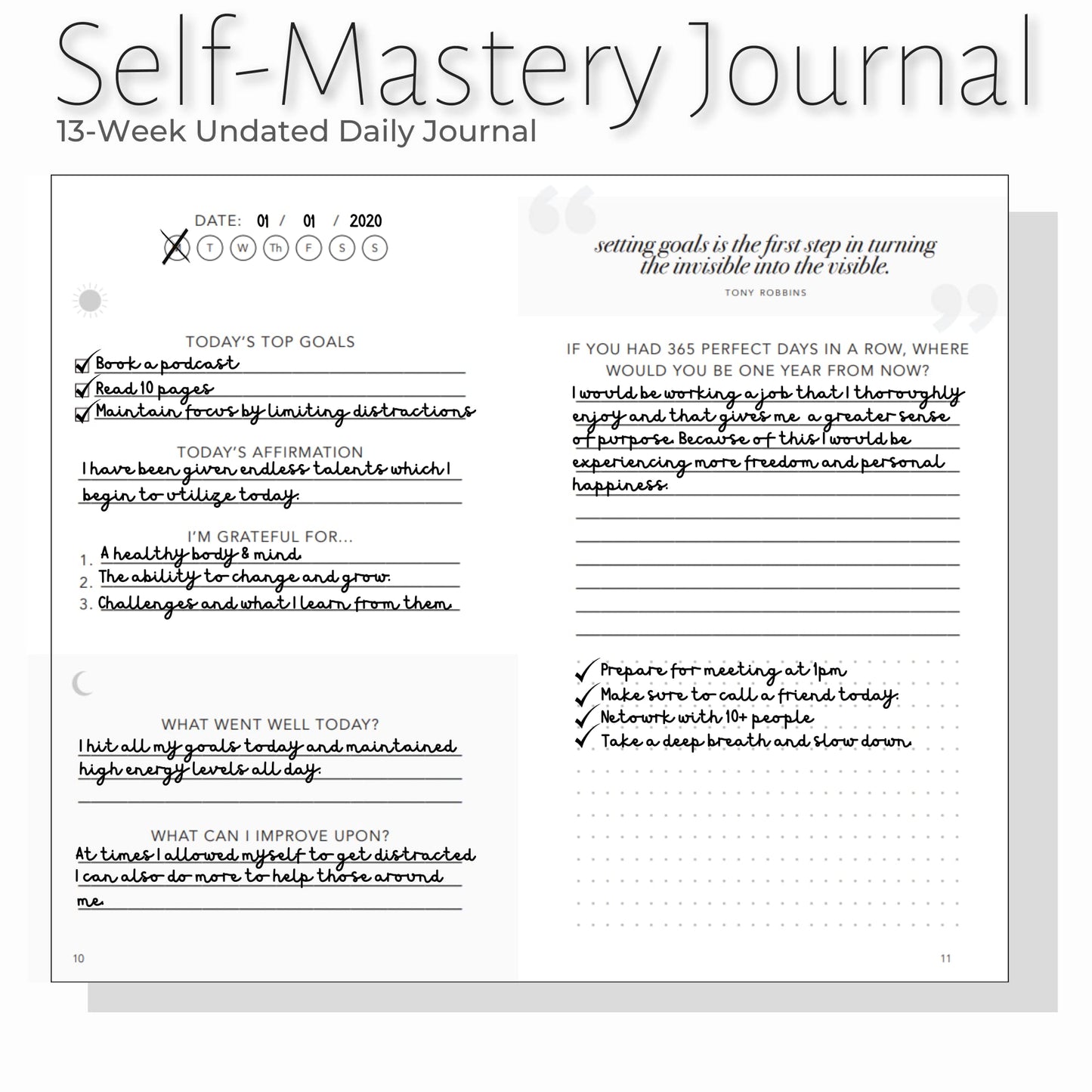 Self-Mastery Journal for Men - Gratitude Journal – 5 Minute Journal - Reflection Manifestation Journal for Mindfulness – Self Care Journal – Goal/Guided Gratitude Journal for Women & Men