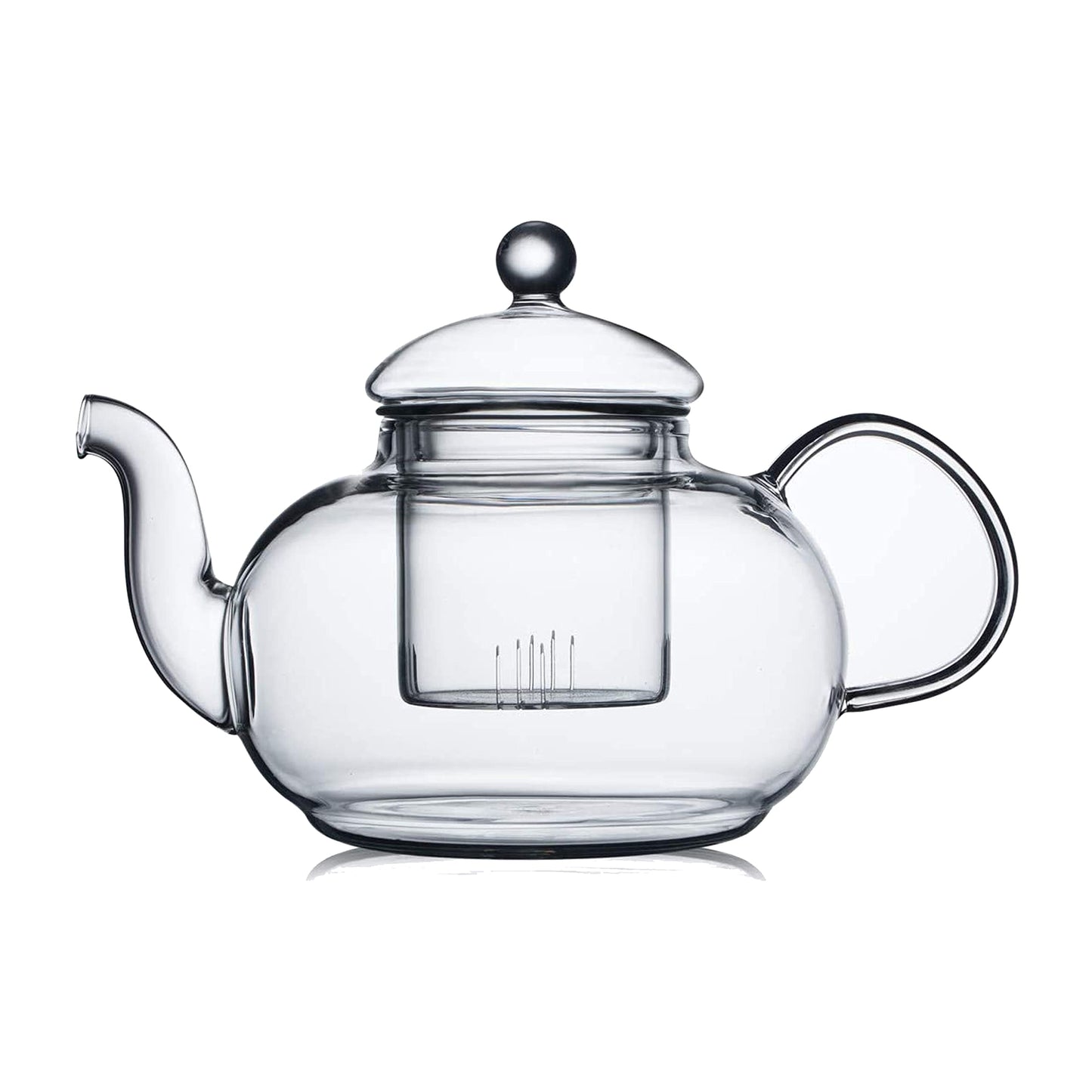 CNGLASS Glass Teapot Stovetop Safe,Clear Teapot with Removable Infuser 20.3 oz,Loose Leaf and Blooming Tea Maker