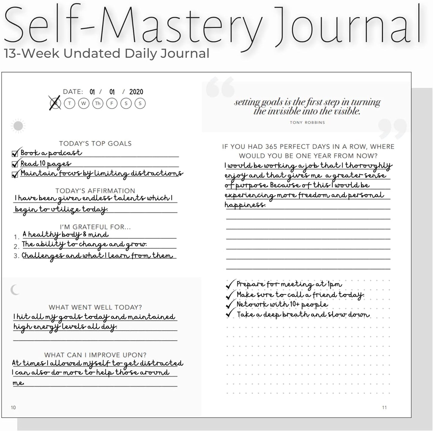 Self-Mastery Journal for Men - Gratitude Journal – 5 Minute Journal - Reflection Manifestation Journal for Mindfulness – Self Care Journal – Goal/Guided Gratitude Journal for Women & Men