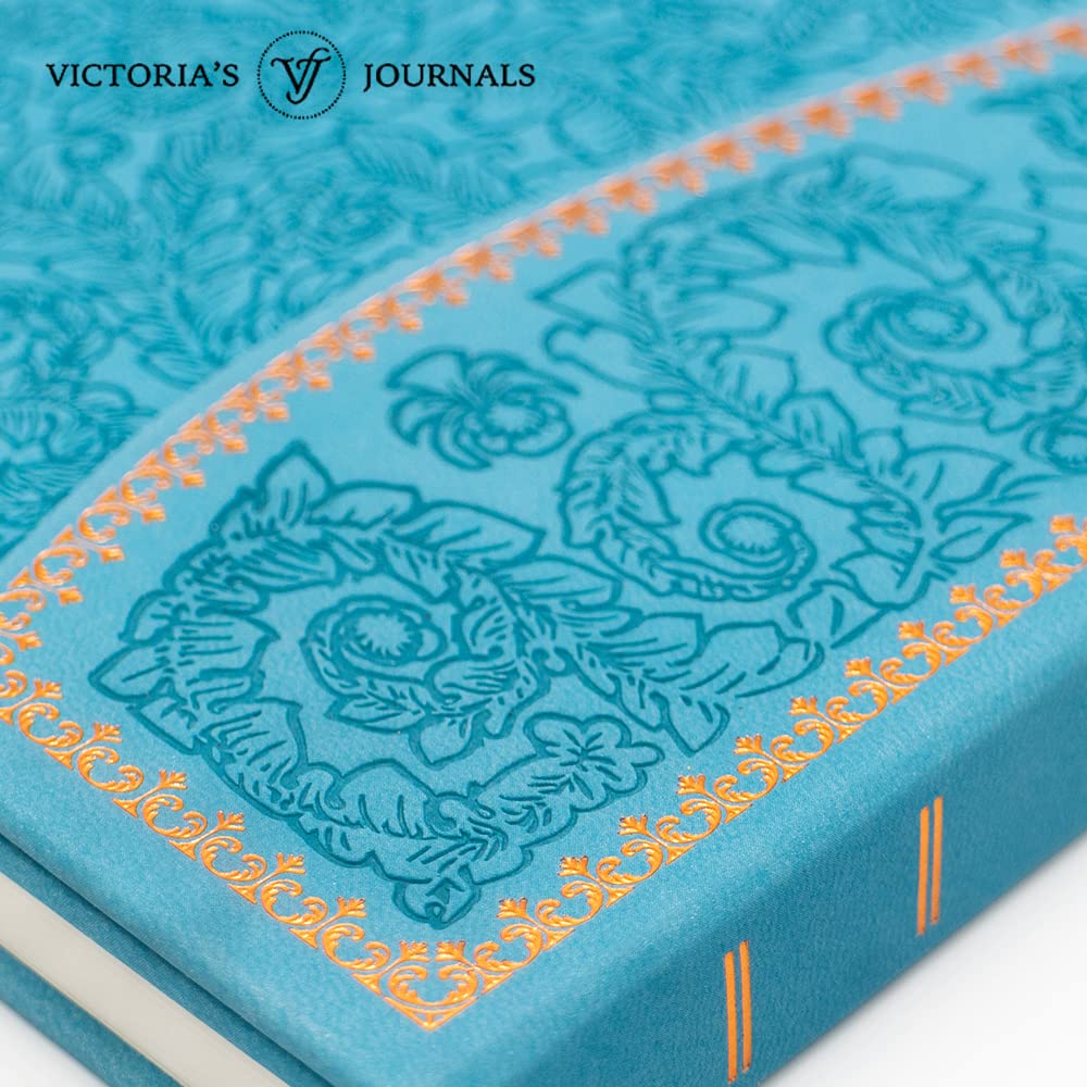 VICTORIA'S JOURNALS Magnet Journal, Carving Vintage Notebook Faux Leather Hard Cover Personal Diary Lined Pages Ribbon Bookmark, 8'' x 5.7''