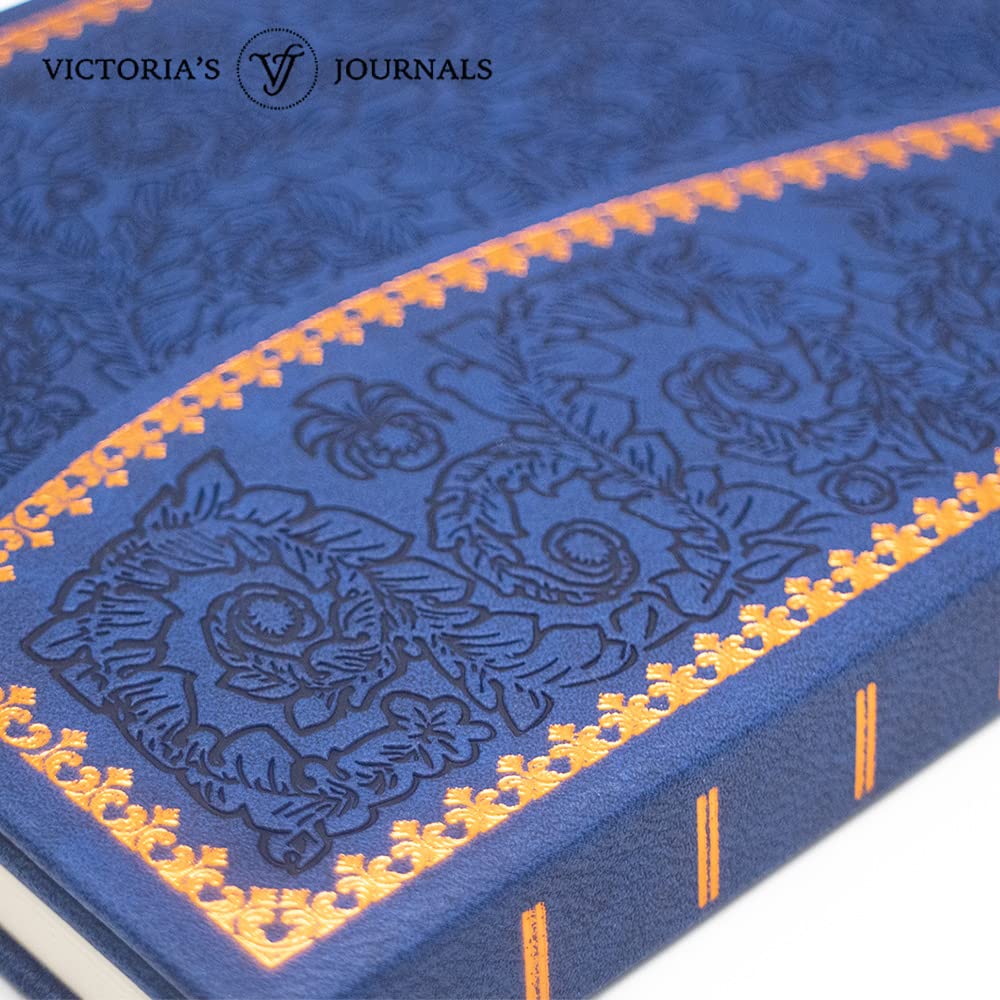 VICTORIA'S JOURNALS Magnet Journal, Carving Vintage Notebook Faux Leather Hard Cover Personal Diary Lined Pages Ribbon Bookmark, 8'' x 5.7''