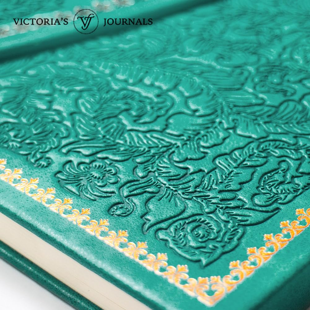 VICTORIA'S JOURNALS Magnet Journal, Carving Vintage Notebook Faux Leather Hard Cover Personal Diary Lined Pages Ribbon Bookmark, 8'' x 5.7''