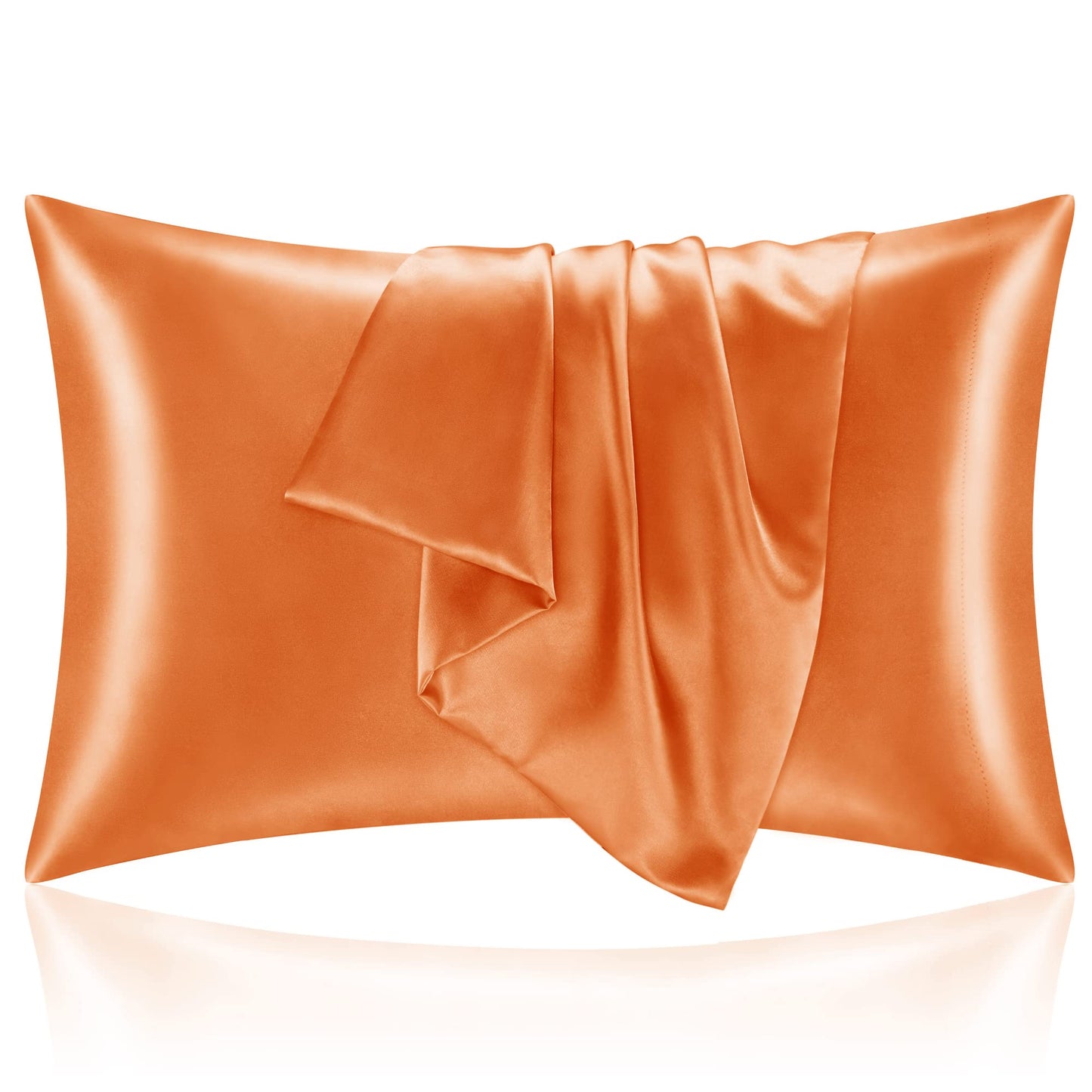 BEDELITE Satin Pillowcase for Hair and Skin, Super Soft and Cooling Similar to Silk Pillow Cases 2 Pack with Envelope Closure, Gift for Women Men(20"x26" Standard Size, Coral)