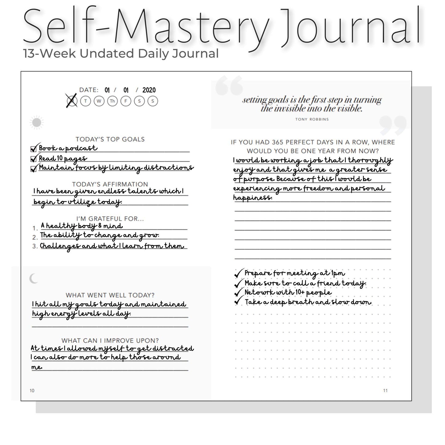 Self-Mastery Journal for Men - Gratitude Journal – 5 Minute Journal - Reflection Manifestation Journal for Mindfulness – Self Care Journal – Goal/Guided Gratitude Journal for Women & Men