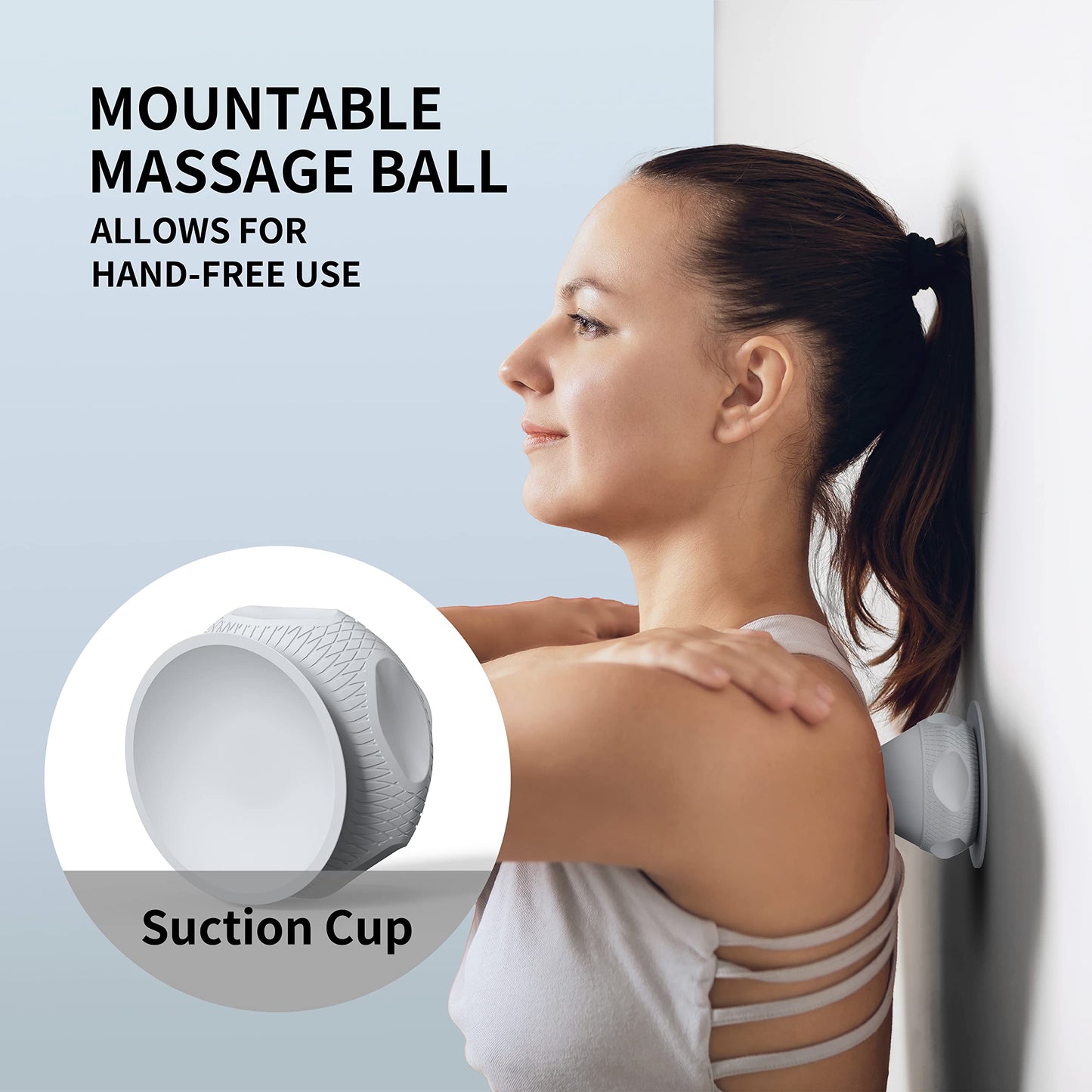 Mountable Self-Massage Ball Handfree with Suction Cup,Deep Tissue Back Sore Muscle Knot Massager,Myofascial Release,Manual Massage Balls, Foot Plantar Fasciitis, Back Stress Relief - Purple