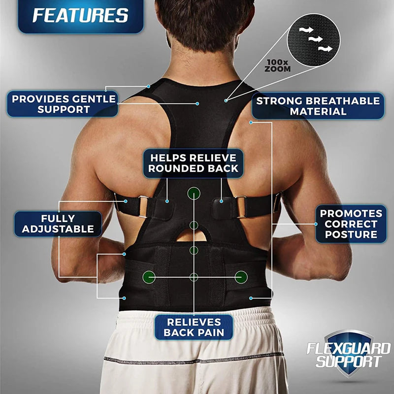 Posture Corrector Magnetic Therapy Brace Shoulder Supports Belt Shoulder Posture