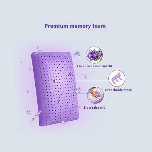 Lavender Essential Oil Memory Cotton Breathable Ventilation Punching Bread Pillow